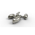 Traditional Shape 10KT White Gold Cuff Links w/ Standard Bullet Back